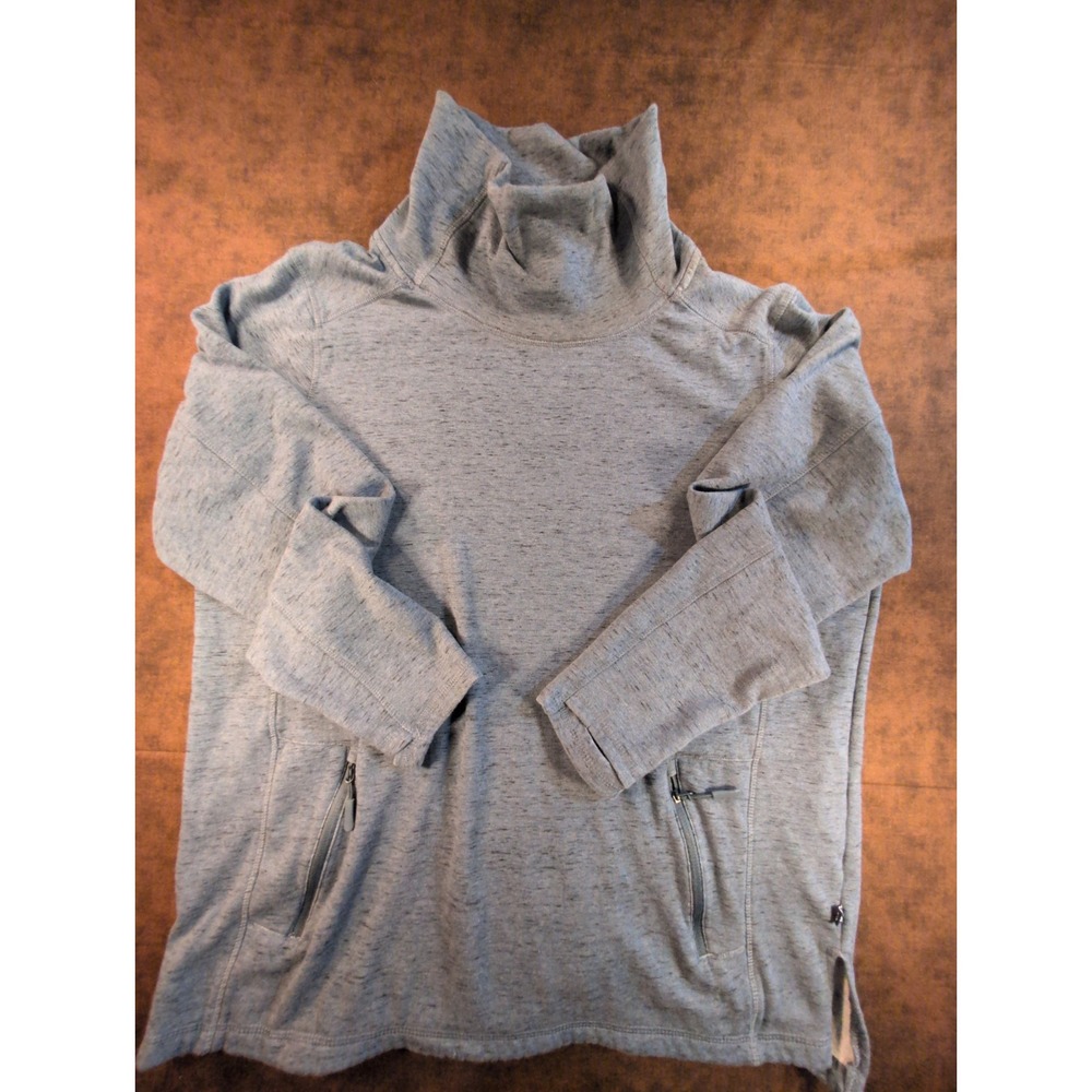 Lincoln Outfitters Womens XL Blue Heather Funnel Neck Pullover Sweatshirt Zip